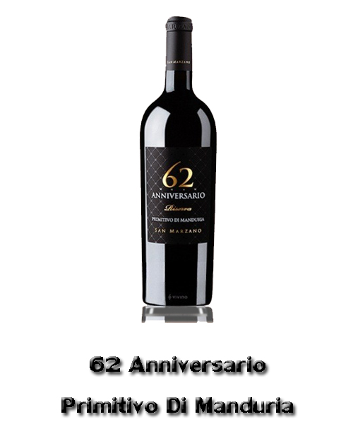62 anniversario primitivo di manduria(750ml) Alc.14.50%